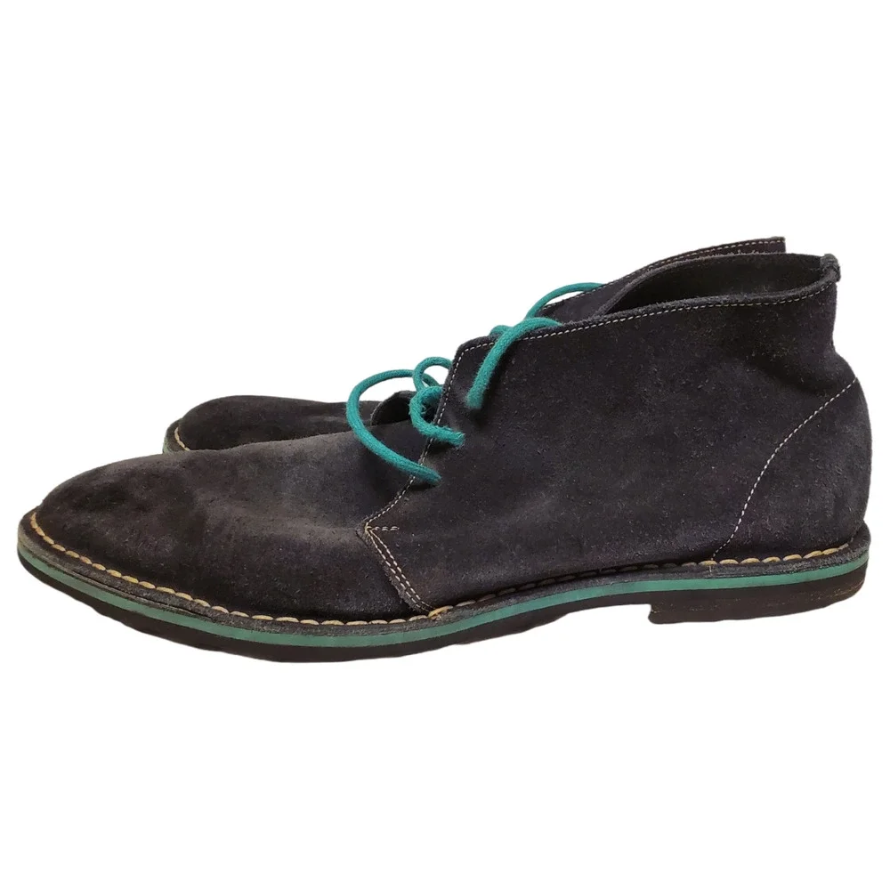 Cole Haan Blue Suede Leather Mens Lace Up Ankle Boots Size 11 M